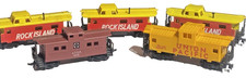Lot of 5 Vintage HO Scale Train Cabooses Rock Island Union Pacific Santa Fe