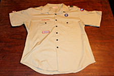 Boy Scouts of America BSA Men's Shirt Tan XX-Large 2XL Glued Patches
