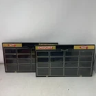 2 Vintage 1981 Mattel Hot Wheels Wall Mount Showcase 16 Slot Black Display Case