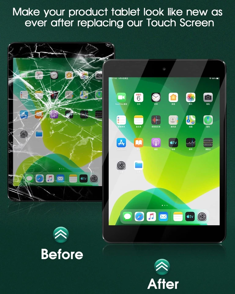 iPad 2 Touch Screen Replacement Digitizer Kit with Tools Adhesive Home Button - Image 2 of 4