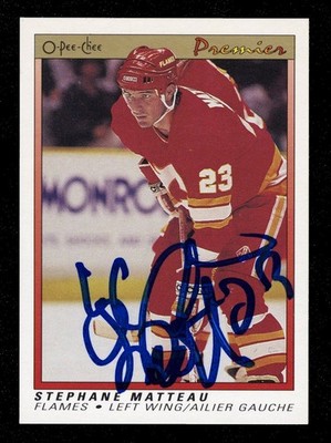 1990 O-Pee-Chee Premier #68 Stephane Matteau Autographed Signed Rookie Card Icon