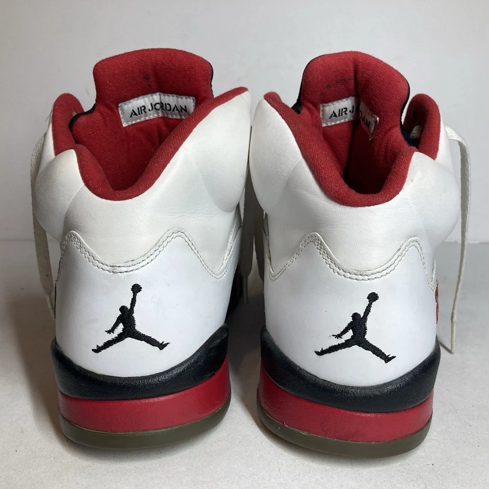 Zapatillas Hombre Talla 11 Air Jordan 5 Retro Rojo Fuego 2013 130627-120 Blanco Negro Foto 3 de 4