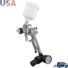 Pneumatic HVLP Gravity Feed Spray Gun 0.8mm Tip 125cc Cup Adjustable Control New