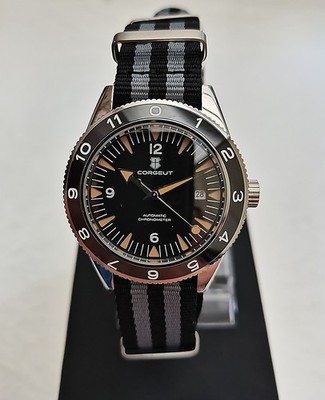 NEU UND VERPACKT Corgeut C2013 Japan Automatik Ganzstahl Sportuhr Saphir Keramik 100m