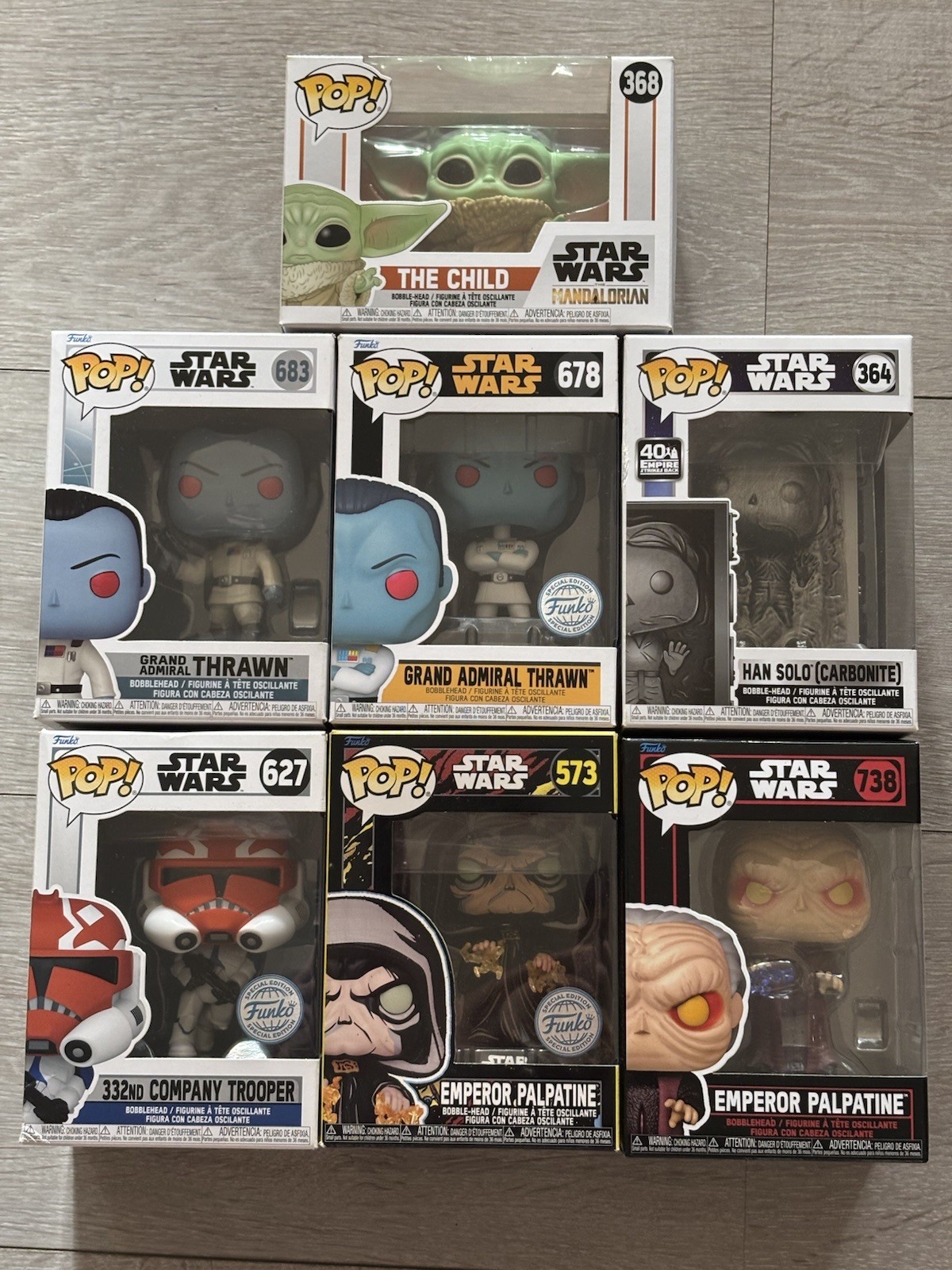 Funko POP Star Wars Paquete 7 POPs 738 573 627 364 678 683 368