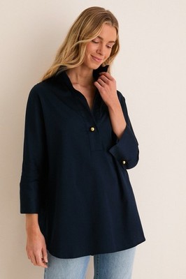 Tuckernuck Navy Willow Blouse Size M