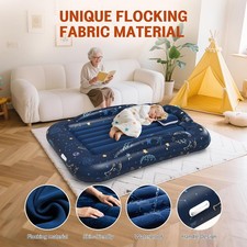 Inflatable Toddler Travel Bed   Portable Bed Air Mattress set - Starry Sky Blue