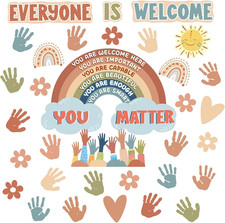 Boho Bulletin Board Decorations for Classroom, 35Pcs Everyone Is Welcome Classro