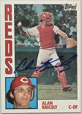 1984 TOPPS Alan Knicely Auto Card #323 Cincinnati Reds Baseball Signed MLB