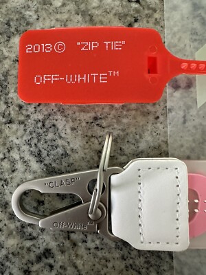 OFF-WHITE Lanyard Keychain w/ Industrial Clasp - Bright Pink On