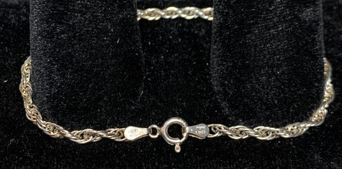 Vintage Milor Sterling Silver Twisted Rope Bracelet 7.25” Long Womens Mens 925 A
