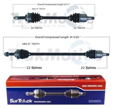 SurTrack Pair Set of 2 Front CV Axle Shafts For Chevrolet Spark Manual 2013-2015