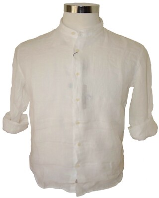 CAMICIA UOMO Taglie forti puro lino collo coreana 3XL 4XL 5XL 6XL - Main Image