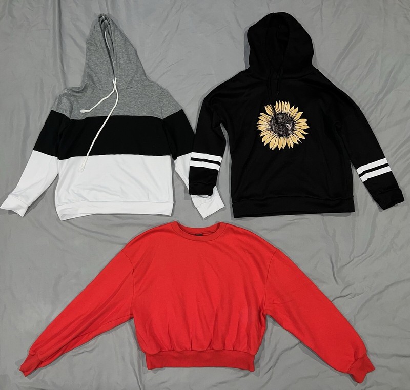 EUC Lot of 3 Sweatshirts Hoodies Wild Fable SZ XXL Black White Gray Sunflower