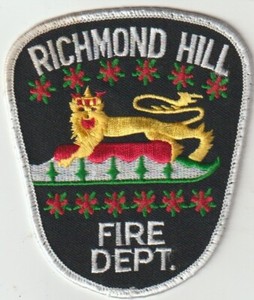 Richmond Hill Fire Department older patch shipped from Australia