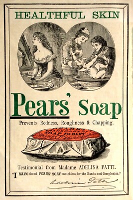 Birnenseife gesunde Haut Werbung, Vintage Retro Stil Blechschild Plakette