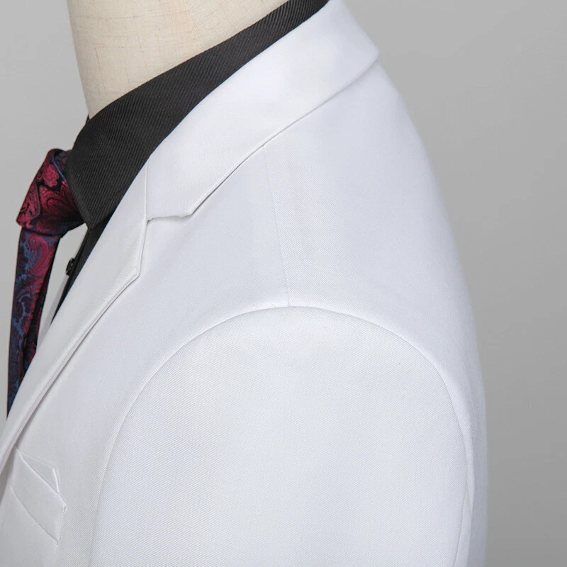 Conjunto de tres piezas de vestido de novio de negocios coreano para hombre ajustado traje multicolor Foto 4 de 4