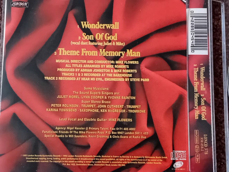 The Mike Flowers Pops Wonderwall CD Single (1995), Son Of God, Memory