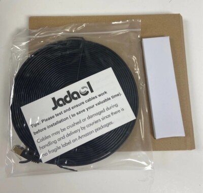 25ft Flat Shielded Twisted Pair CAT7 Ethernet Cable CAT5/CAT6 compatible- black