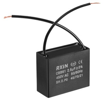 CBB61 Betriebskondensator 450V AC 2.5uF 2 Kabel Kondensator für Deckenventilator