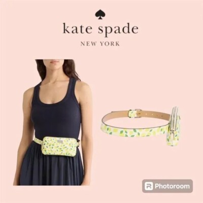 Kate Spade zip top leather belt bag Fanny Pack ~NWT~ Lemon  display picture 1