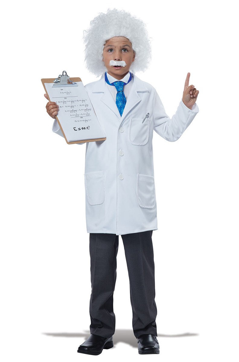 Brand New World Famous Physicist Scientist Lab Coat Child Costume