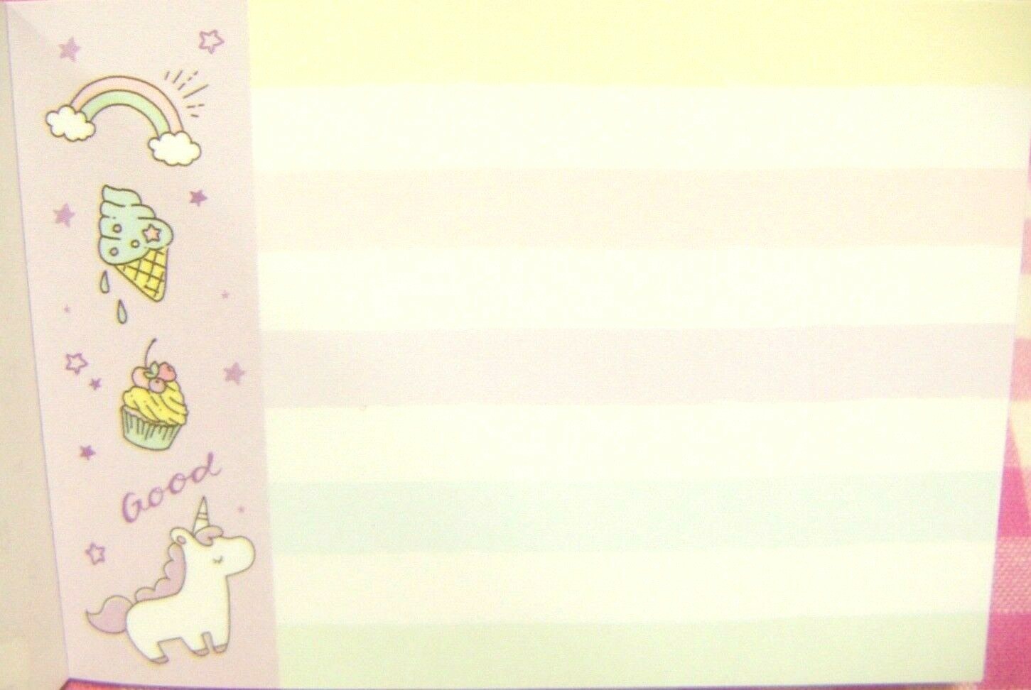 Sun-Star / Unicorn Dream Sweets Rainbow Mini Memo Pad / Made in Japan  