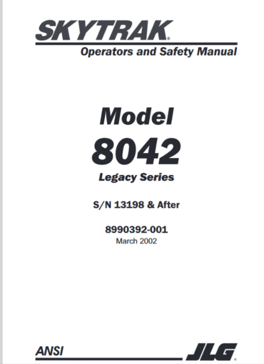 8042 JLG 8042 SkyTrak Telehandler Service Repair Operator Manual Parts PDF ...