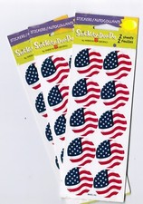 USA FLAG Scrapbook Stickers 3 NEW Packs 6 Sheets NIP