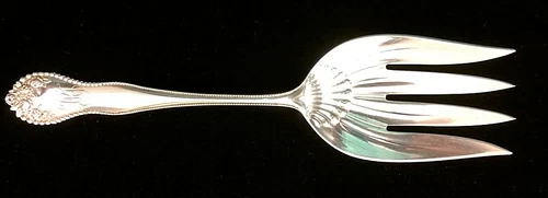 C. 1920 Gorham Sterling Silver Meat Fork. "Lancaster Rose" Pattern