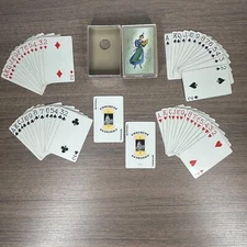 VTG Congress 606 Playing Cards Deck Silver Edge Floral Lady Maiden Design