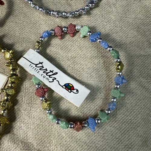 Trrtlz Turtles Stretch Bracelet NWT Casual Fashion Jewelry Qty 6 Multiple Colors - Picture 2 of 13