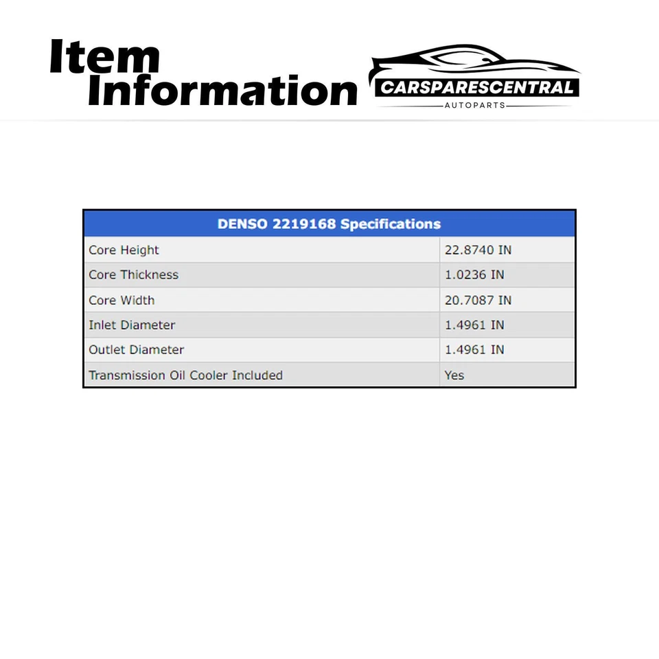 Radiador DENSO para Mazda B2300 2,3 L 2001-2009 Ford Ranger 2,3 L 2001-2011 Foto 4 de 4