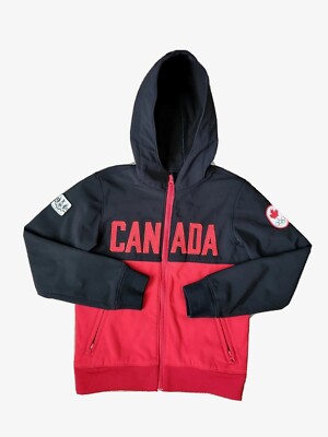 Hudson's Bay BOYS 7/8 Olympics Canada Patch Embroidered Winter Active Zip Jacket