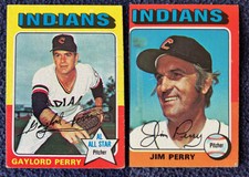 Gaylord Perry & Jim Perry topps,  1968-1981 NM-G condition.