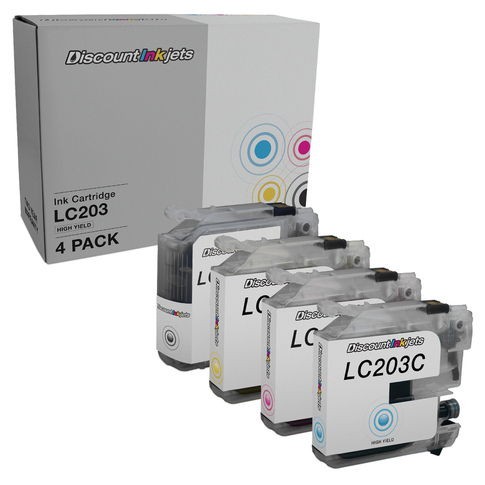 Ink Cartridges for Brother LC203 (Black, Cyan, Magenta, Yellow, 4-Pack)-image