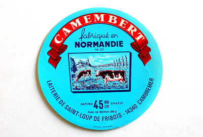 ETIQUETTE BOITE FROMAGE CAMEMBERT DE NORMANDIE - FROMAGERIE DU