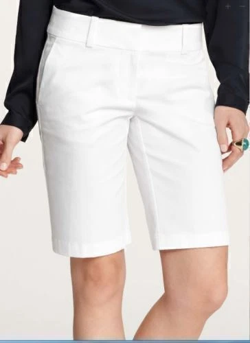NWT Ann Taylor Crisp white Board Walk Bermuda walking women's Shorts