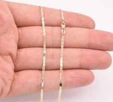 1.7mm Mariner Anchor Link Chain Necklace Real Solid 10K Yellow Gold