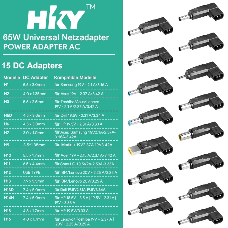 18,5V 65W Netzteil für HP Compaq G50 G56 G57 G60 G61 G62 6710B 6715B 6730B 6735S - Bild 3 von 4