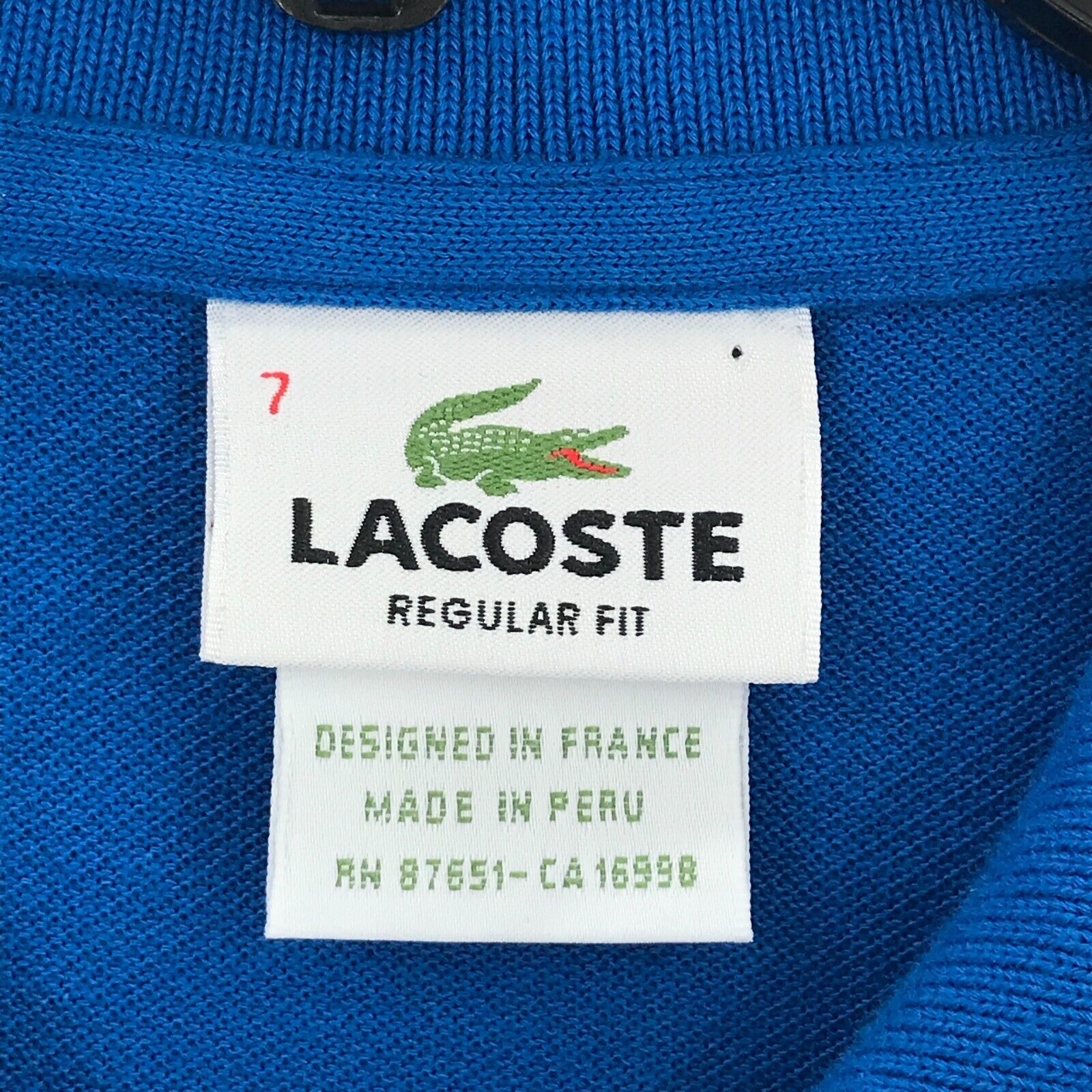 Lacoste Polo Shirt Mens 2XL XXL 7 Blue Big Crocod… - image 3