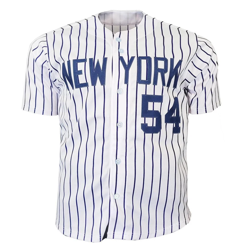 Camiseta de béisbol blanca a rayas firmada por Aroldis Chapman de Nueva York (Beckett) Foto 3 de 3