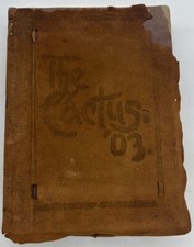 Original 1903 University of Texas Yearbook The Cactus Austin TX Leather Annual