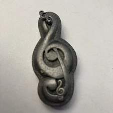 Torino 2” Pewter Clef Musical Note Jewelry Brooch & Earing Box Set