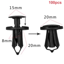 100pcs 8mm Bumper Clip Car Fender Trim Push Rivets Retainer Fasteners for Honda