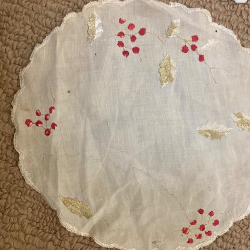 Vintage Doily Doilies Cotton Silk FLAWED Cover Cozy ? White Ivory embroidered - Picture 2 of 11