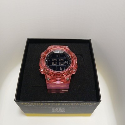 Invicta Racing Burnout Digital Watch Model 49047 52mm Transparent Pink