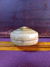 Pottery Incense Container Case 2.2 in 19Th C Antique Japanese Edo Seto Ware Kogo