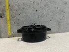 Vintage Enameled Cast Iron Lodge Mini Cocotte Dutch Oven - Black 6 “