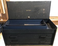 Vtg 1939 Pre-war Craftsman 2 Drawer Top Mechanics Tool Chest Box 4375 Key Tray